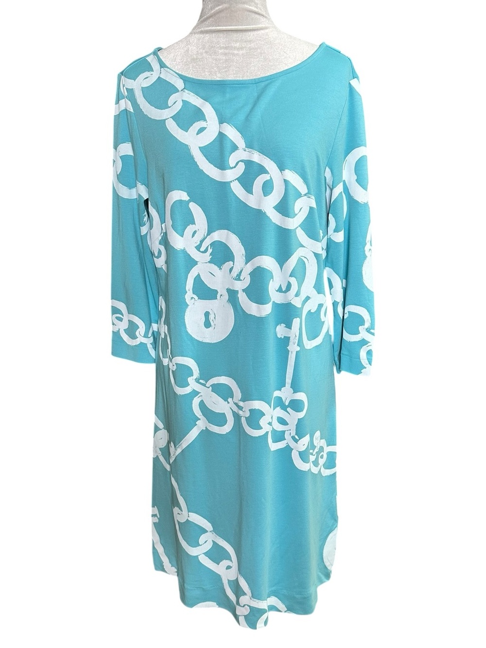Lilly Pulitzer Jonah Dress in “Shorely Blue Lock Key Chain” Print. Size Large